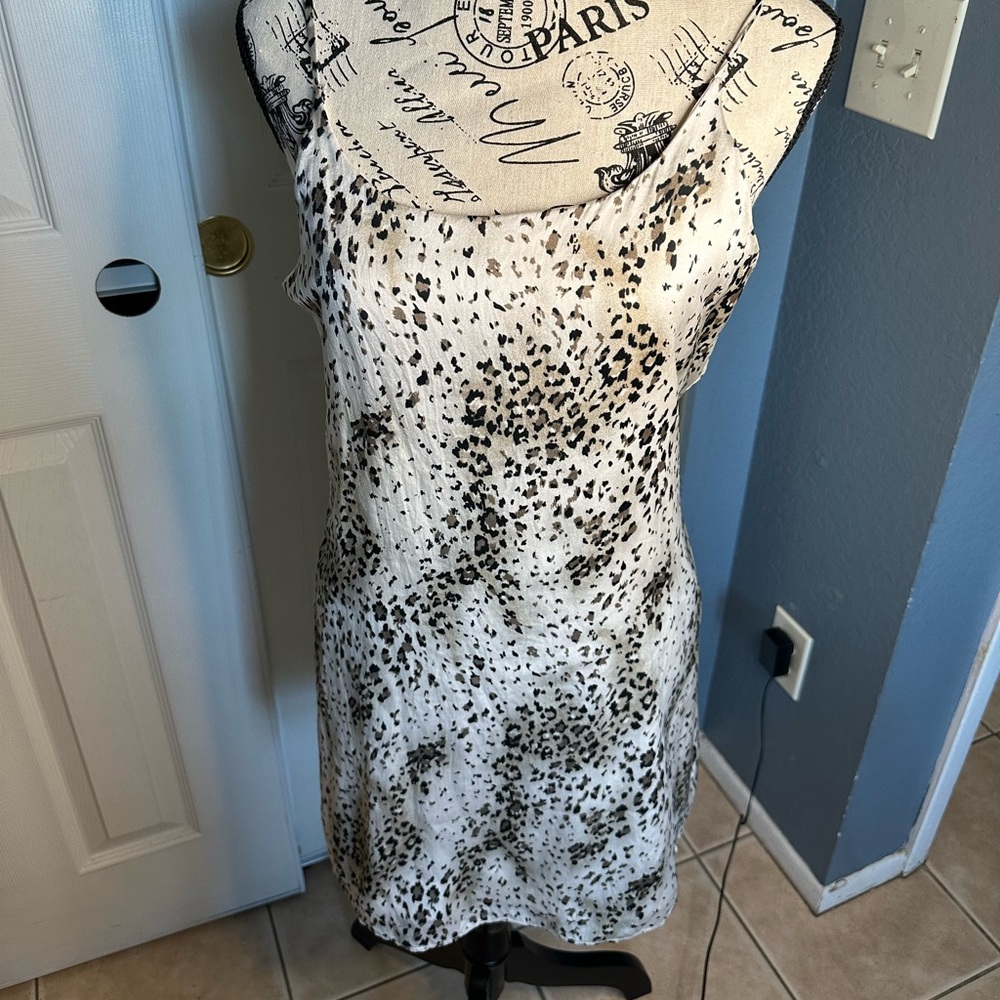 Alice + Olivia Silk Animal Print Slip Mini Dress Size Small